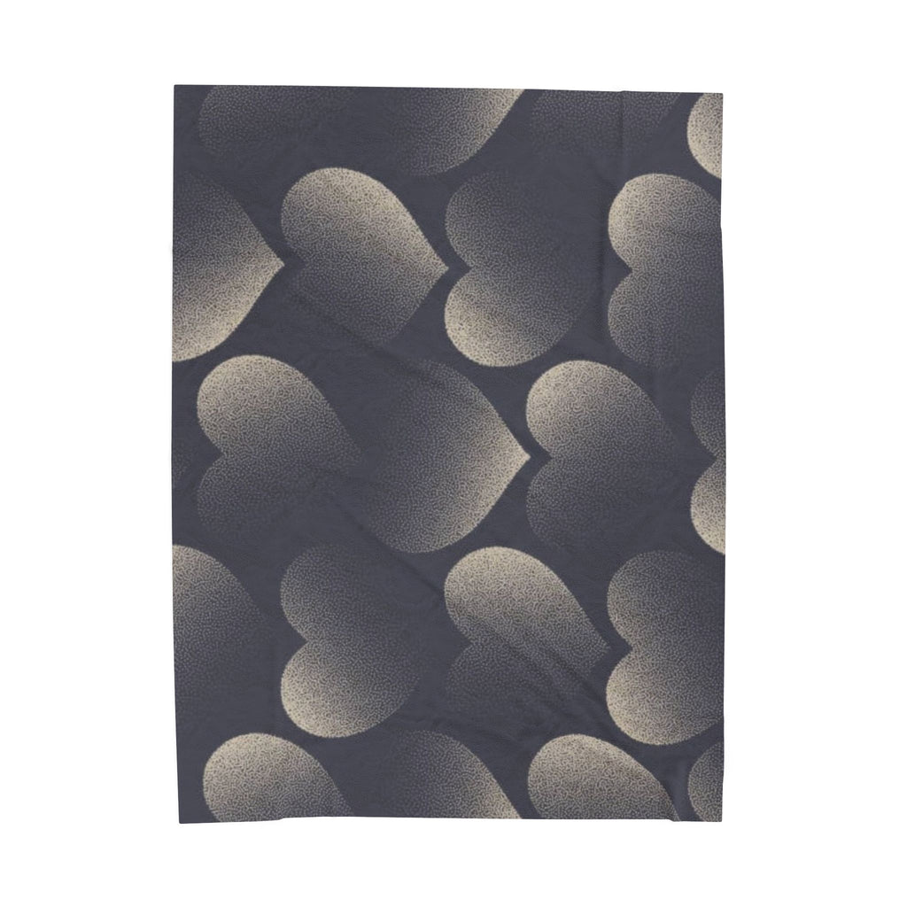 Velveteen Plush Blanket — Cozy Shadow Heart Pattern Throw
