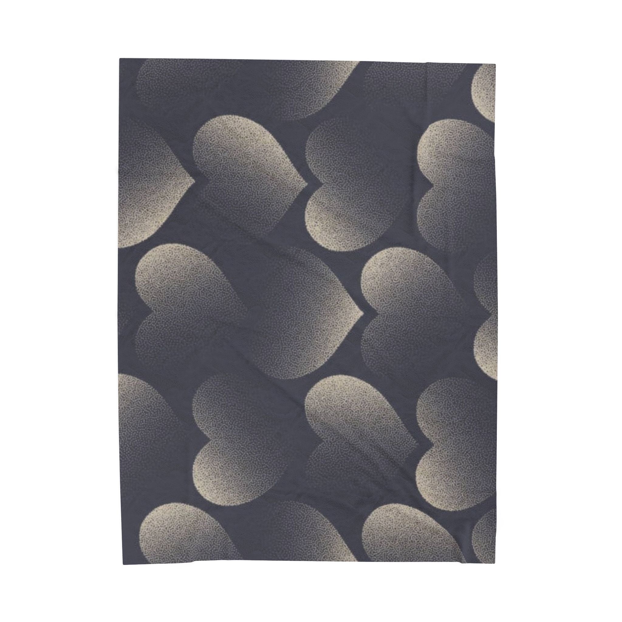 Velveteen Plush Blanket — Cozy Shadow Heart Pattern Throw