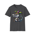 Mardi Gras Jester Alligator T-Shirt — Carnival Croc Graphic Tee