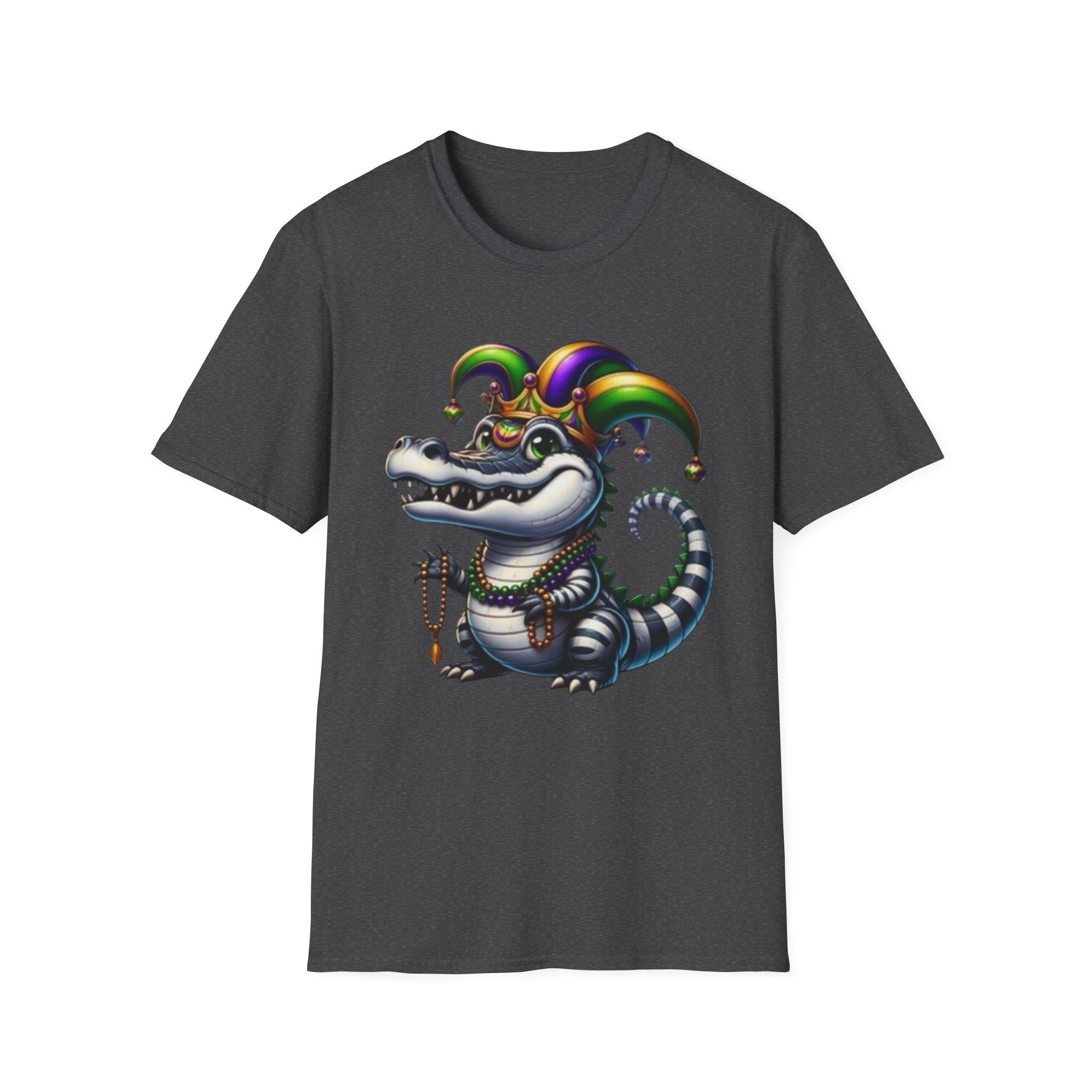 Mardi Gras Jester Alligator T-Shirt — Carnival Croc Graphic Tee