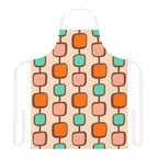 Retro Geometric Apron — Mid Century Mod Pattern in Orange, Peach & Teal