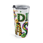 Carnival Mardi Gras 20oz Tumbler — Colorful Leopard & Fleur-de-Lis Design