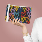 Colorful Graffiti Heart Clutch — Vibrant Rainbow Heart Wristlet Purse