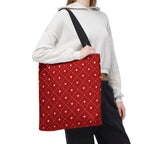 Valentine Red Diamond Heart Tote Bag — All-Over Print Canvas Shopper
