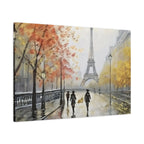Paris Eiffel Tower Autumn Street Matte Canvas Wall Art, Stretched 1.25"