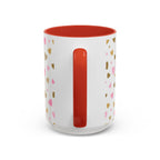 Pink & Gold Heart Accent Coffee Mug — Romantic Valentine’s Tea & Coffee Cup