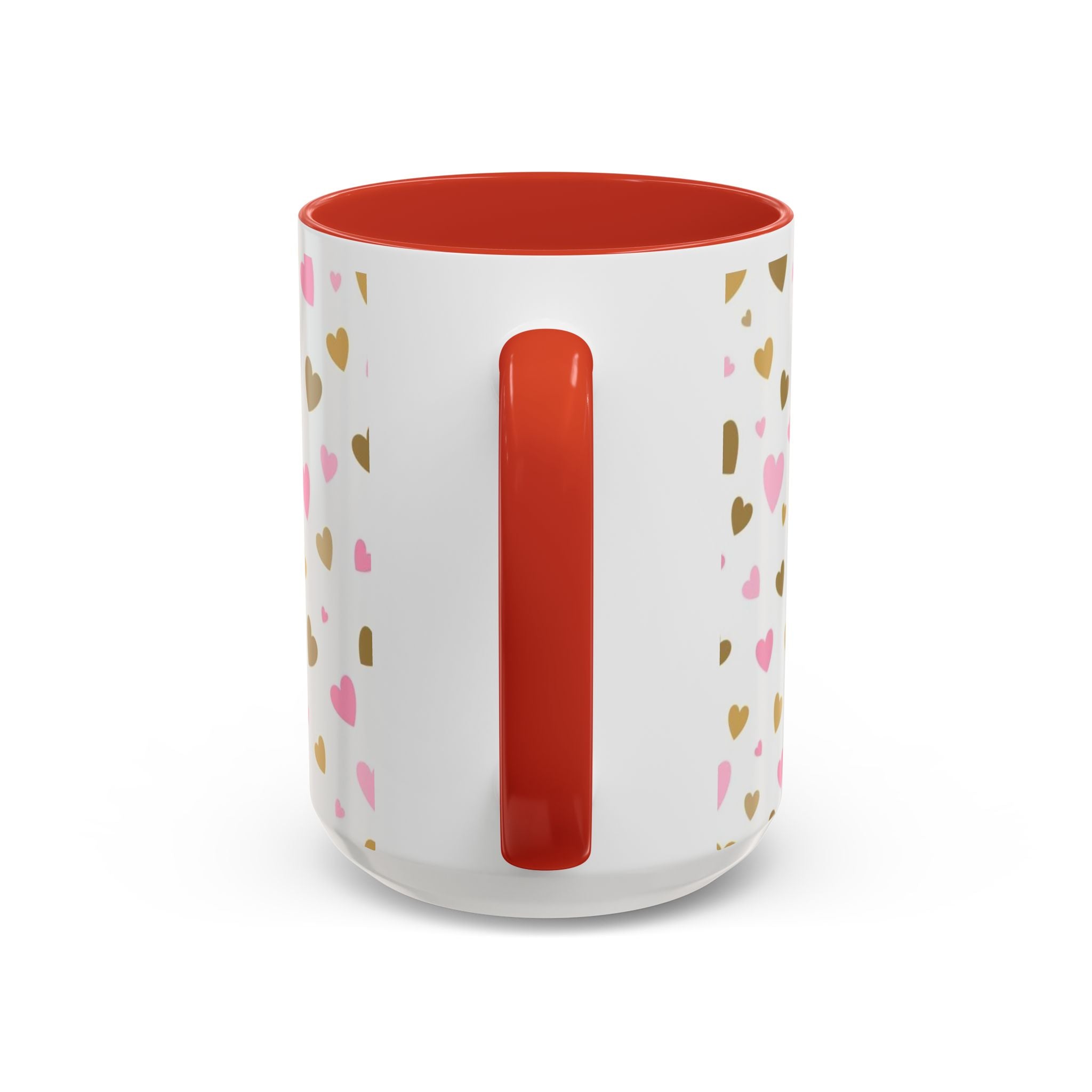 Pink & Gold Heart Accent Coffee Mug — Romantic Valentine’s Tea & Coffee Cup