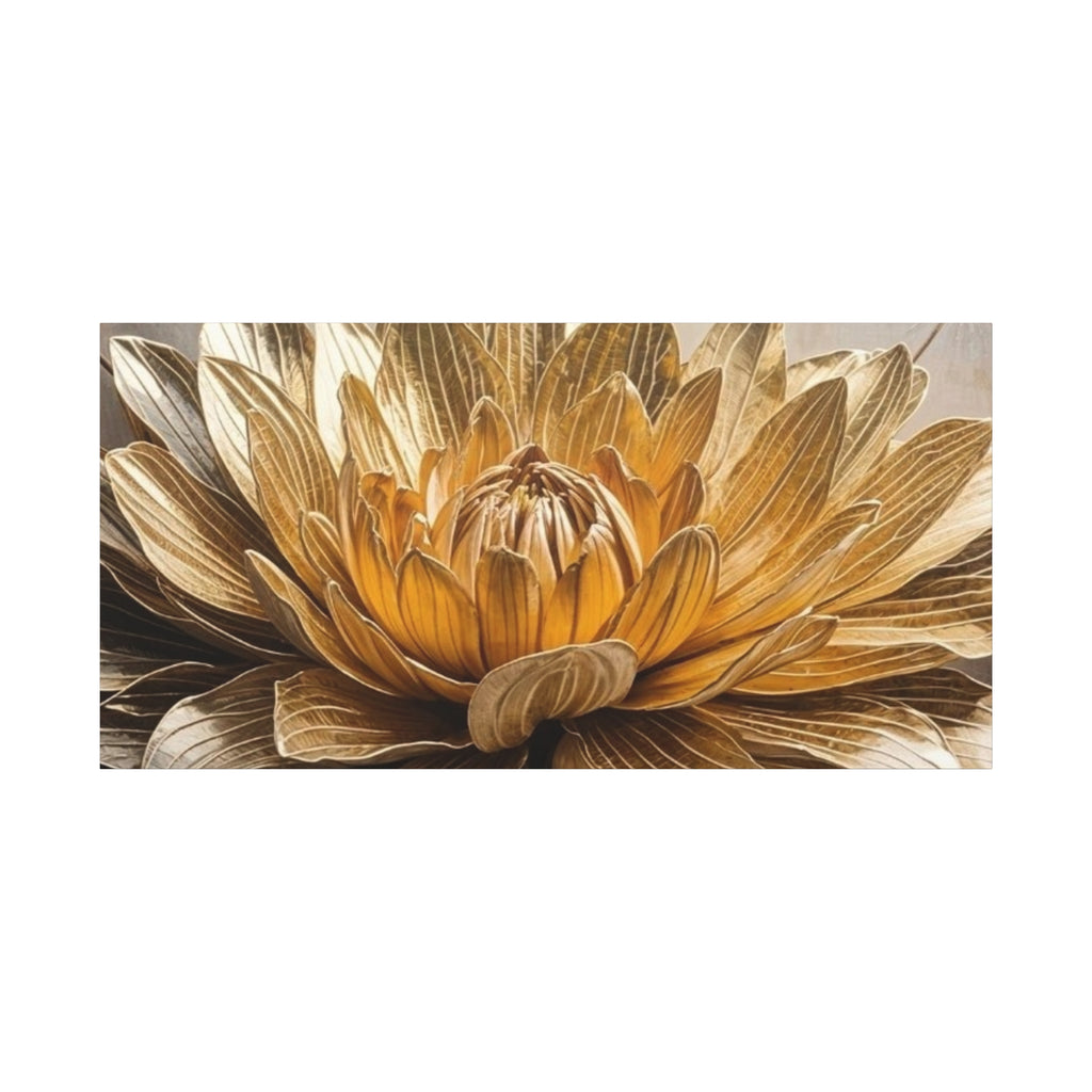 Golden Dahlia Matte Canvas Wall Art — Stretched 1.25"