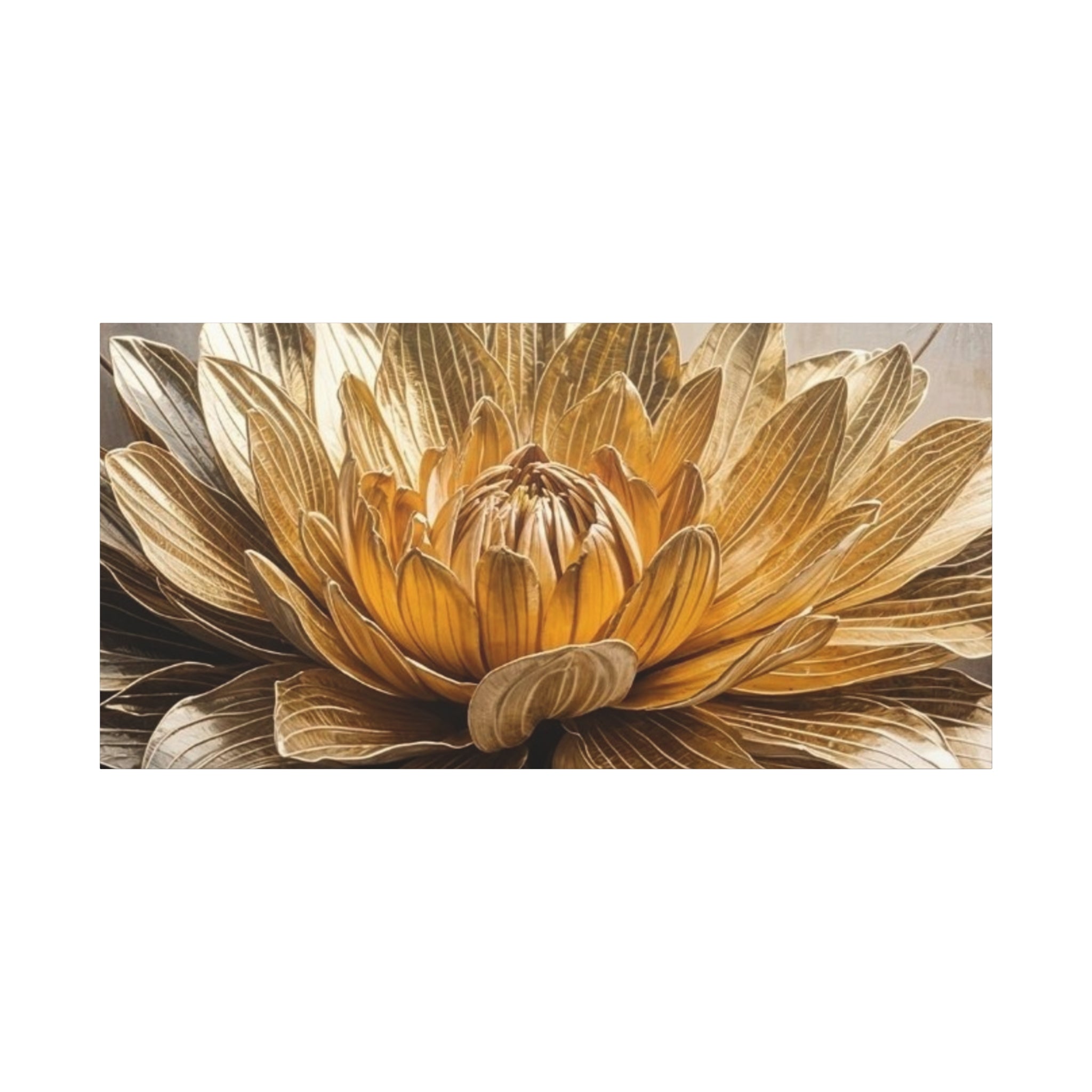 Golden Dahlia Matte Canvas Wall Art — Stretched 1.25"