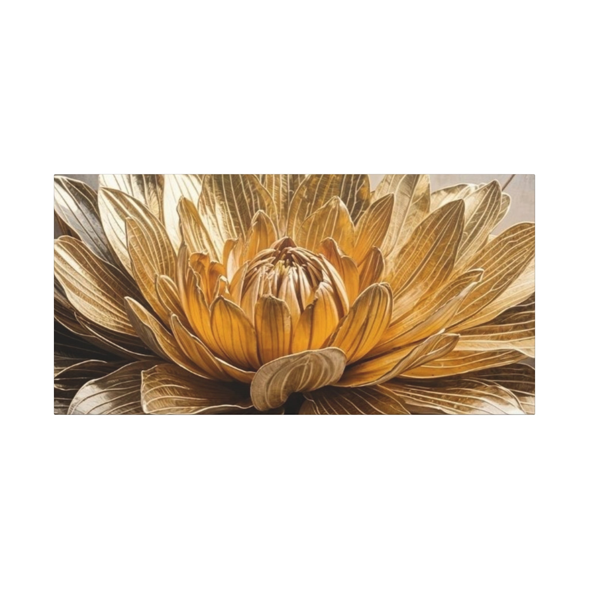 Golden Dahlia Matte Canvas Wall Art — Stretched 1.25"