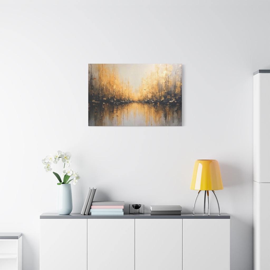 Abstract Gold Landscape Canvas Wall Art — Matte Stretched 1.25"