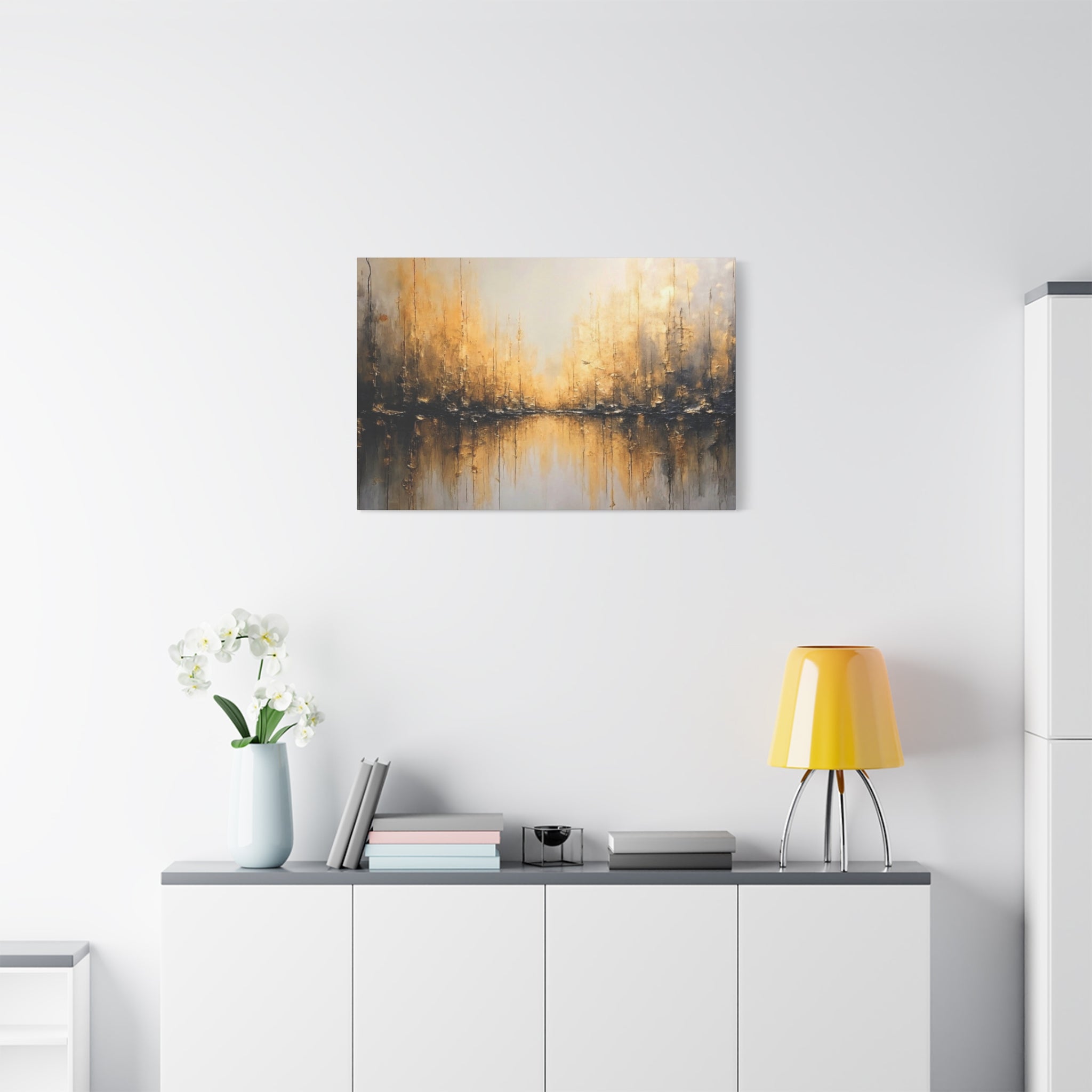 Abstract Gold Landscape Canvas Wall Art — Matte Stretched 1.25"