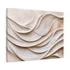 Neutral Abstract Wave Texture Matte Canvas Wall Art