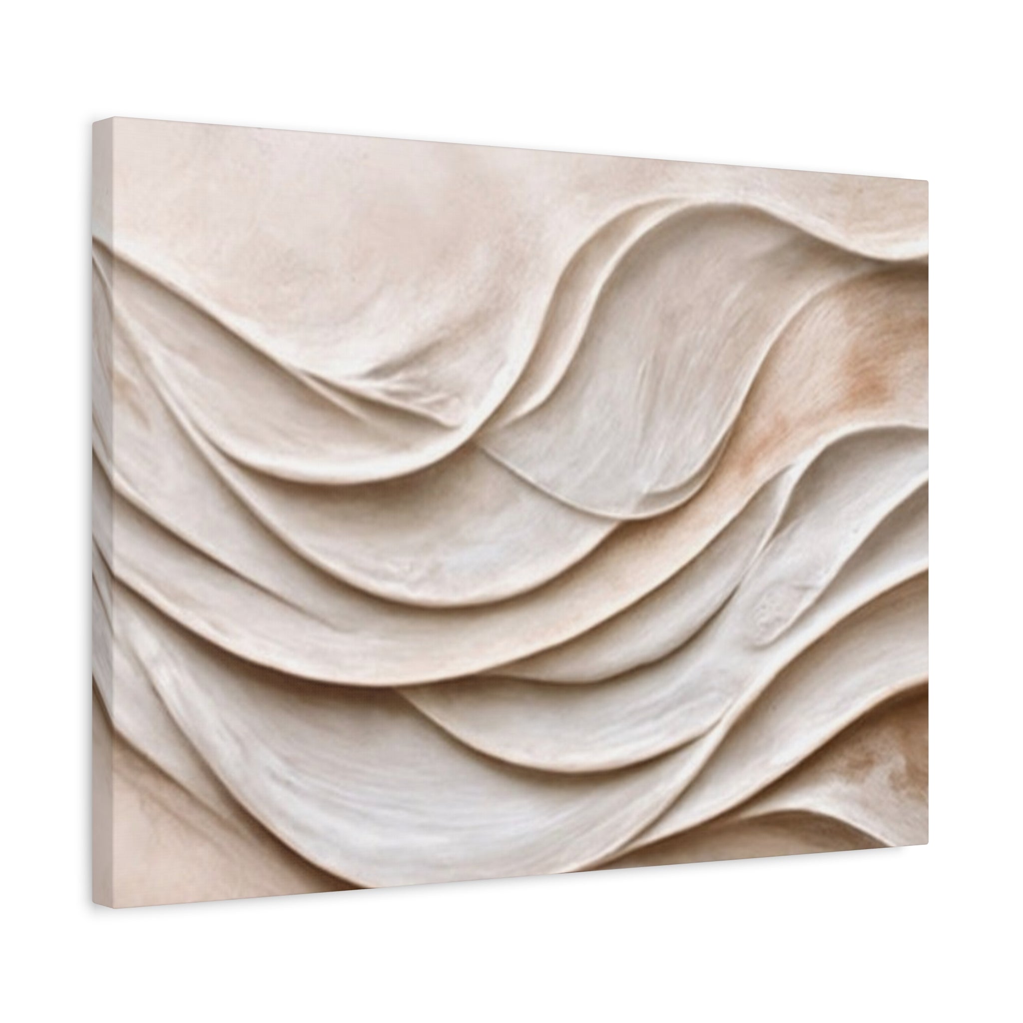 Neutral Abstract Wave Texture Matte Canvas Wall Art