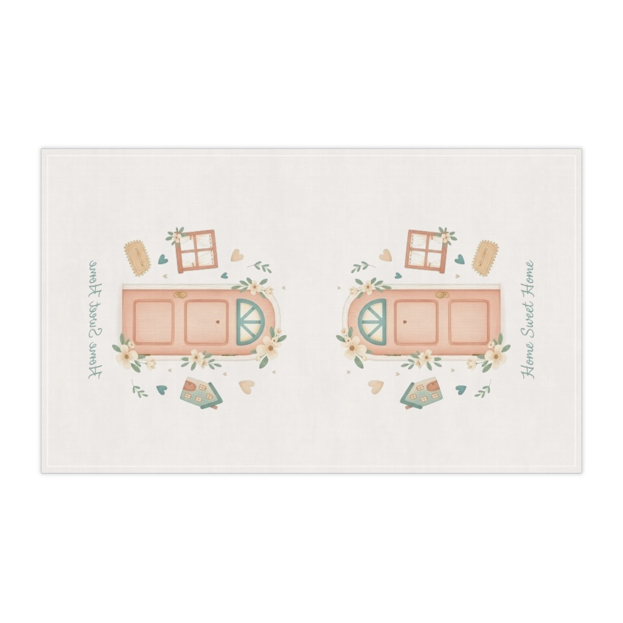 Home Sweet Home Tea Towel — Cottage Door Kitchen Dish Towel (Set)