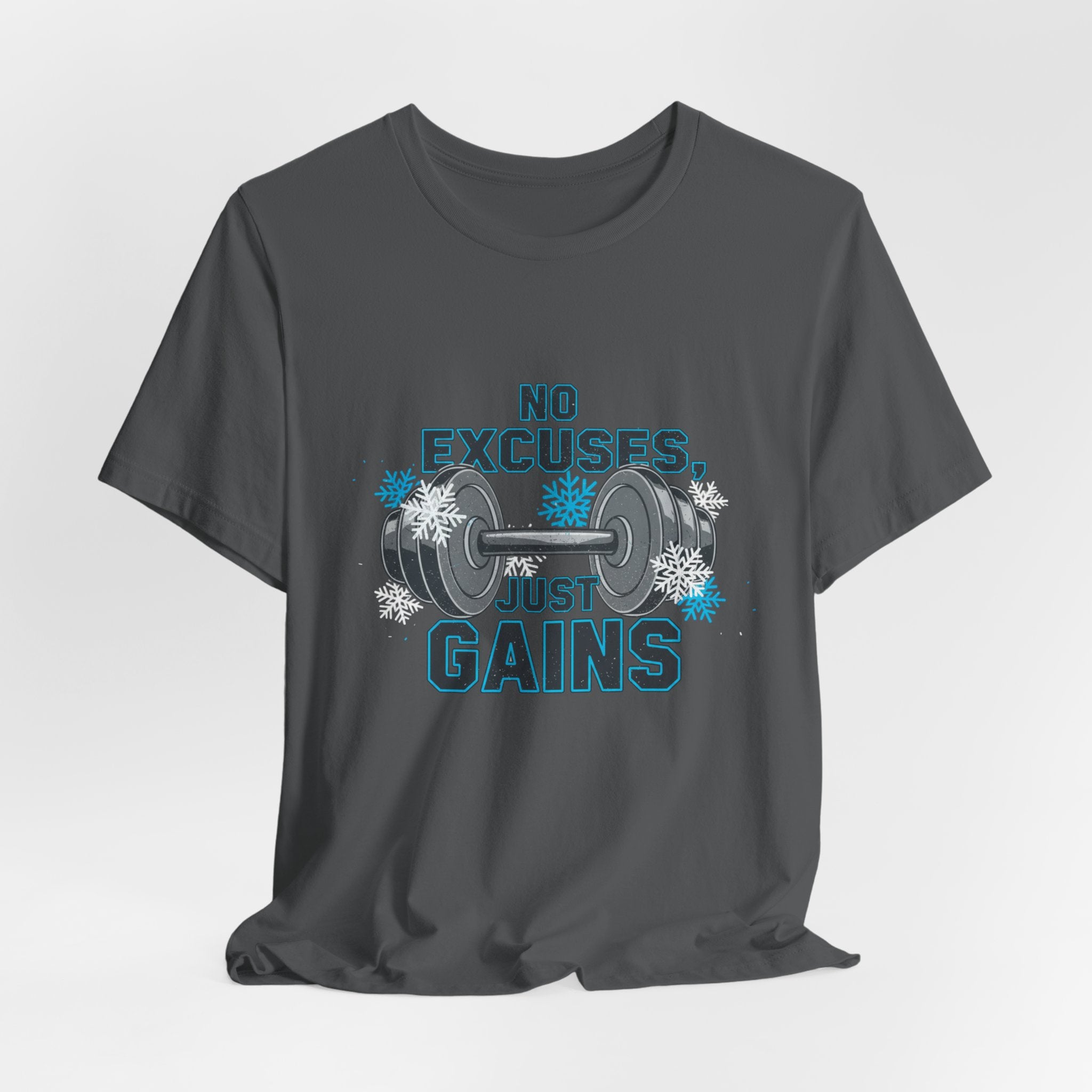 No Excuses Just Gains T-Shirt | winter workout shirt, gym motivation