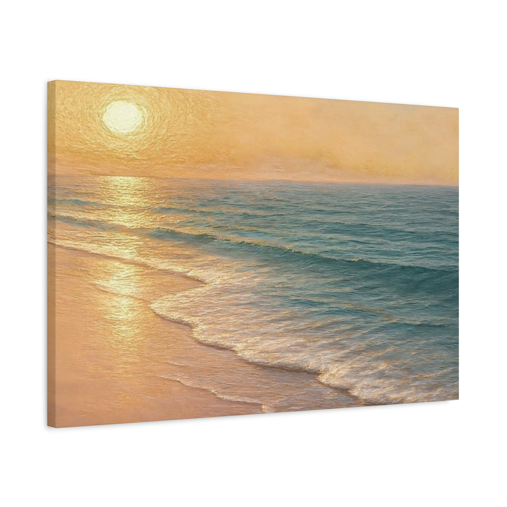 Sunset Beach Canvas Print — Seaside Wall Art Matte Stretched 1.25"