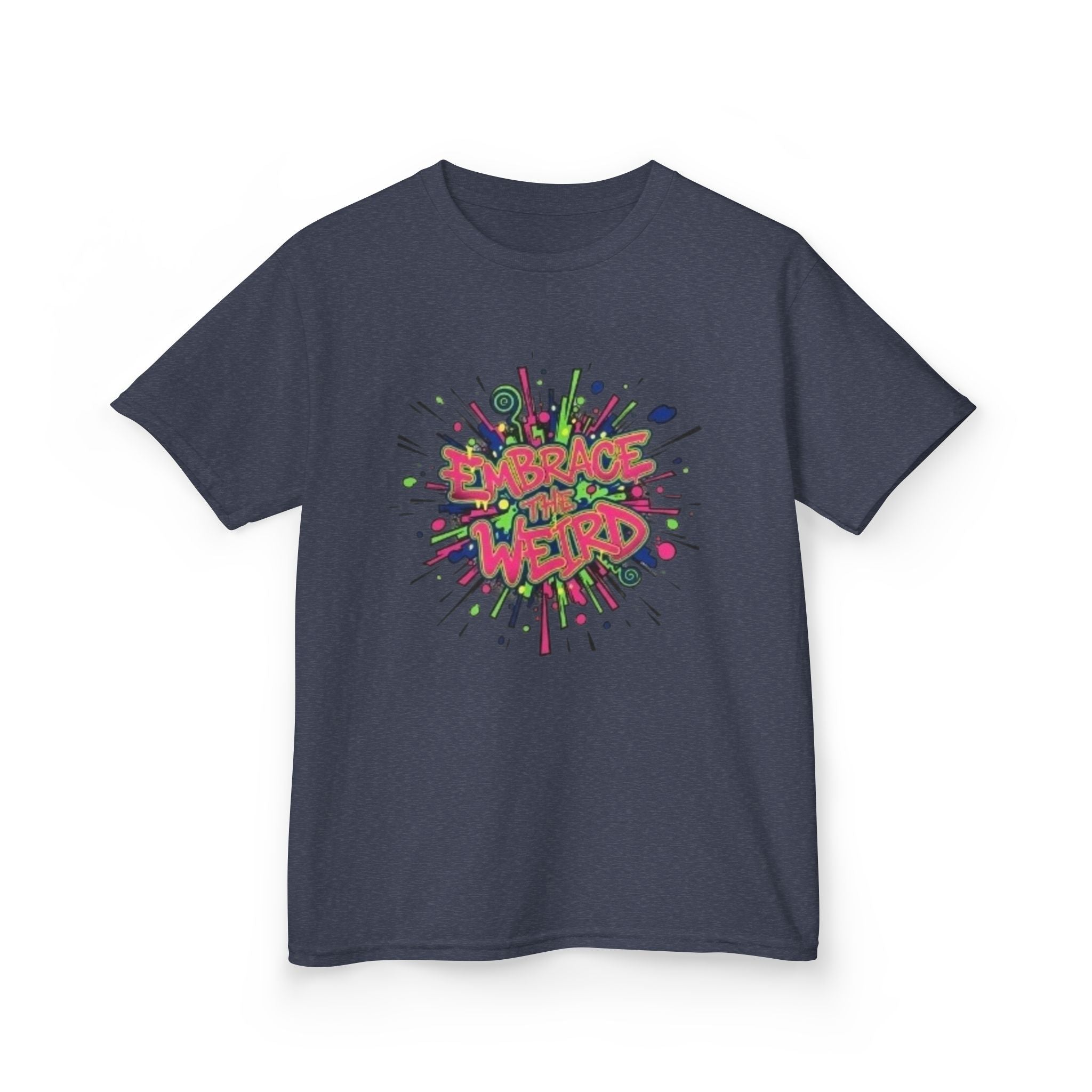 Kids T-Shirt — "Embrace Your Weird" Colorful Splash Graphic