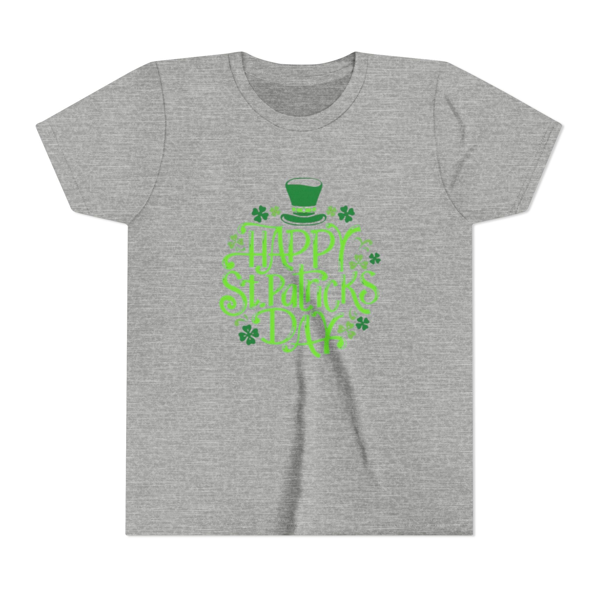 Youth Tee — Happy St. Patrick's Day Green Lettering Kids Shirt
