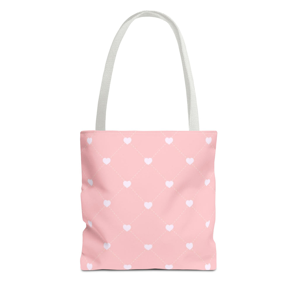 Pink Heart Pattern Tote Bag — Cute Pink AOP Shopper for Everyday Use