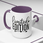 Limited Edition Accent Coffee Mug — Pink Interior, 'Limited Edition' Graphic (11/15oz)