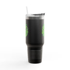 St. Patrick's Day 40oz Insulated Travel Mug — 'Happy St. Patrick's Day' Neon Green Design
