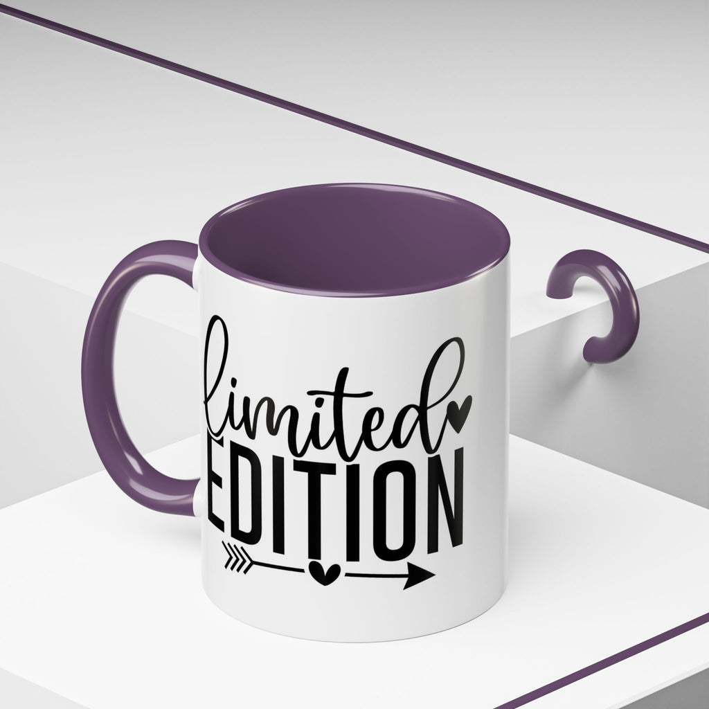 Limited Edition Accent Coffee Mug — Pink Interior, 'Limited Edition' Graphic (11/15oz)
