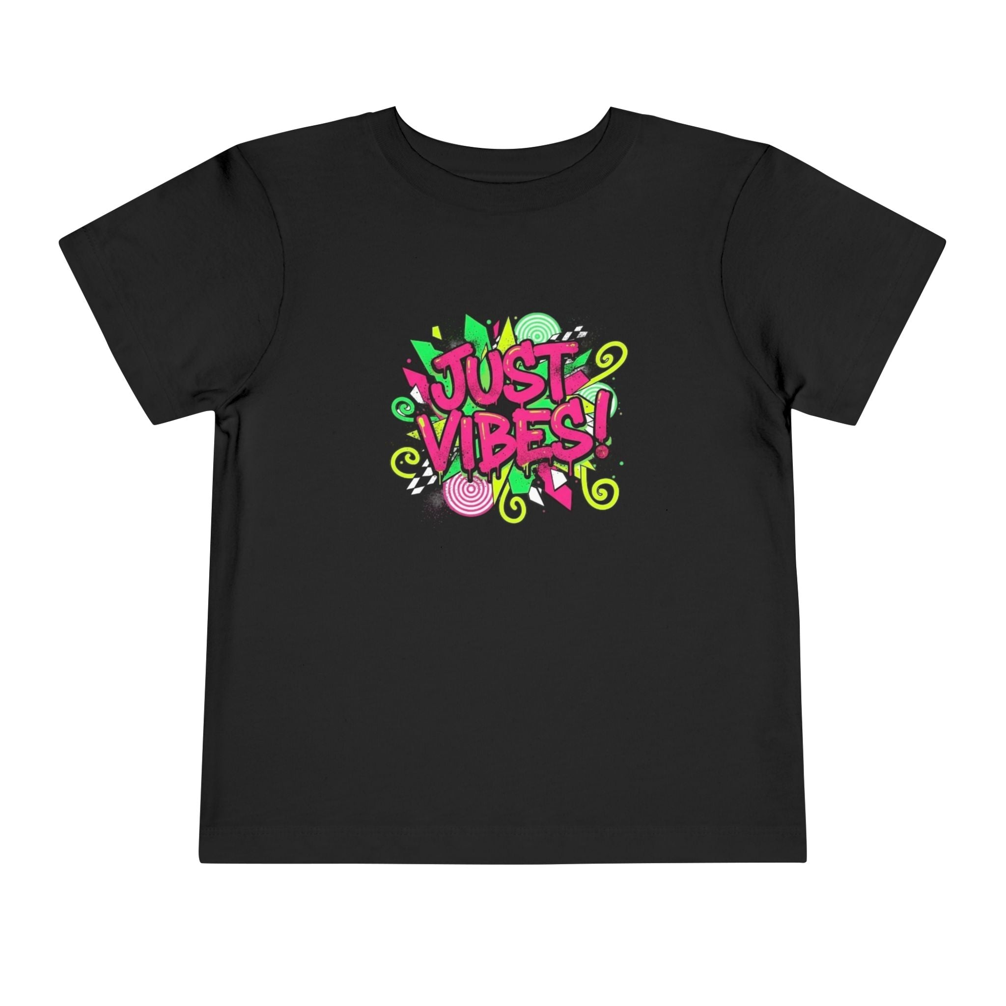 Toddler Tee - "Just Vibes!" Colorful Retro Graphic Kids T‑Shirt