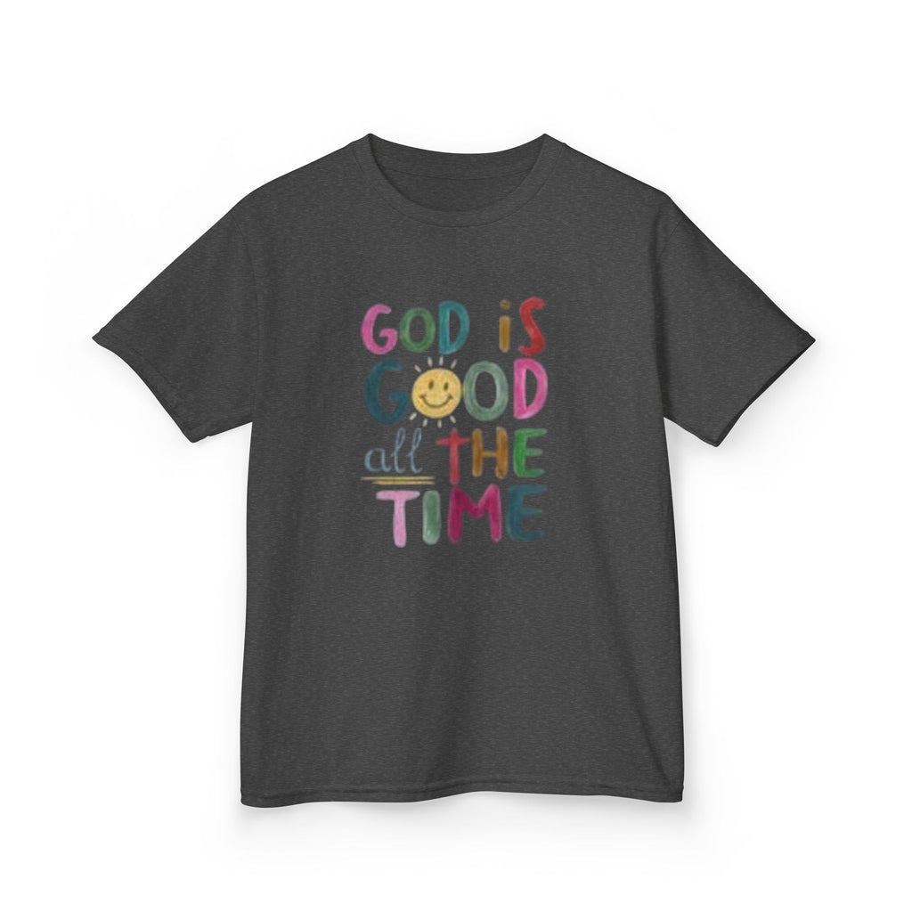 Kids Tee — "God Is Good All The Time" Colorful Faith Graphic
