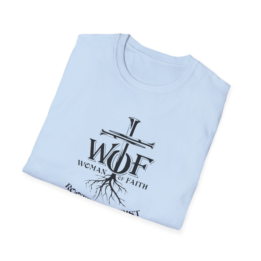 Faith T-Shirt - "WOF Woman of Faith Rooted in Christ" Christian Tee