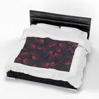 Red Heart Pattern Velveteen Plush Blanket — Cozy Romantic Throw for Valentine’s Day