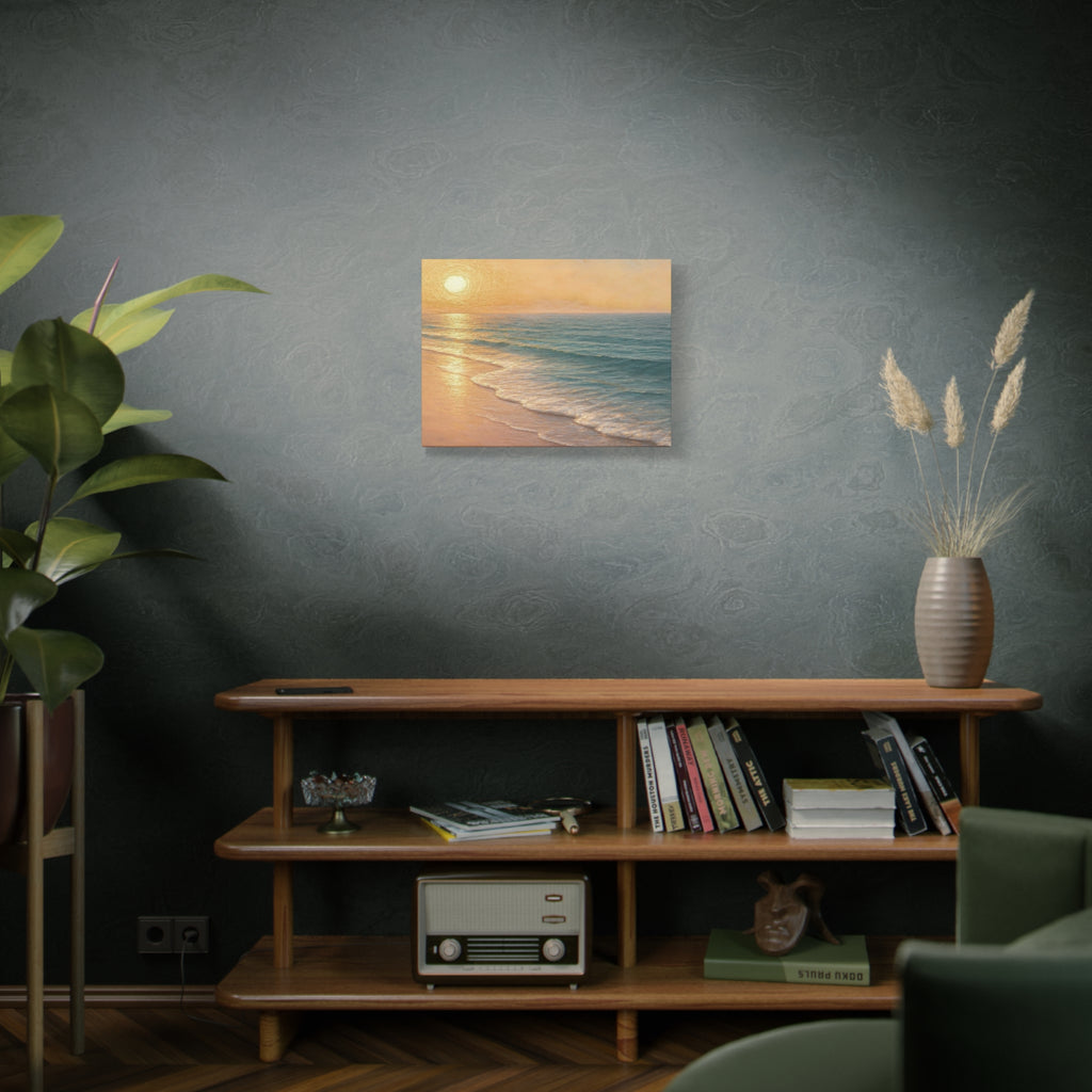 Sunset Beach Canvas Print — Seaside Wall Art Matte Stretched 1.25"