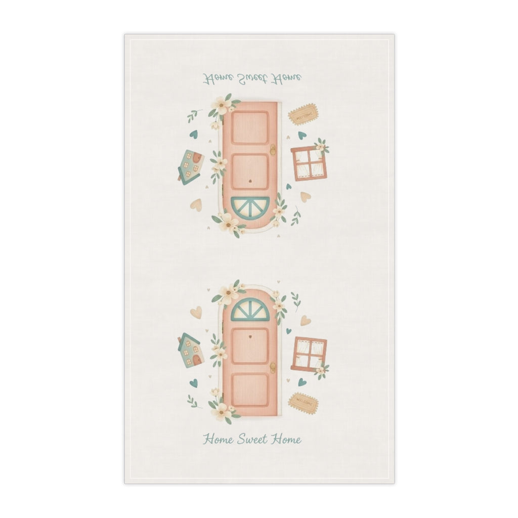 Home Sweet Home Tea Towel — Cottage Door Kitchen Dish Towel (Set)