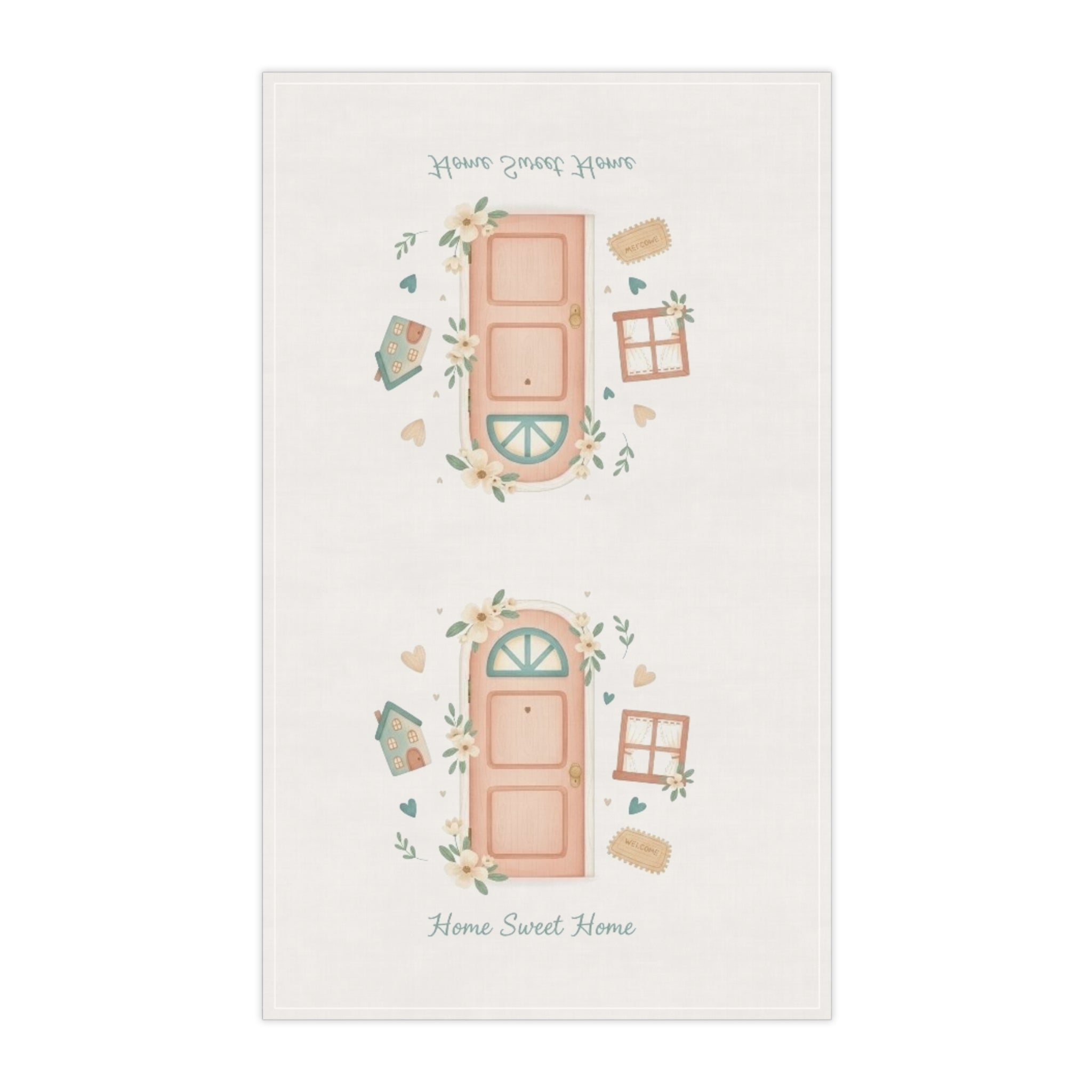 Home Sweet Home Tea Towel — Cottage Door Kitchen Dish Towel (Set)