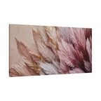 Feathered Pampas Wall Art Canvas — Blush Pink Botanical Decor, Matte Stretched 1.25"