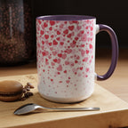 Heart Confetti Accent Coffee Mug — Pink Valentine’s Day Gift (11/15oz)