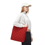 Valentine Red Diamond Heart Tote Bag — All-Over Print Canvas Shopper