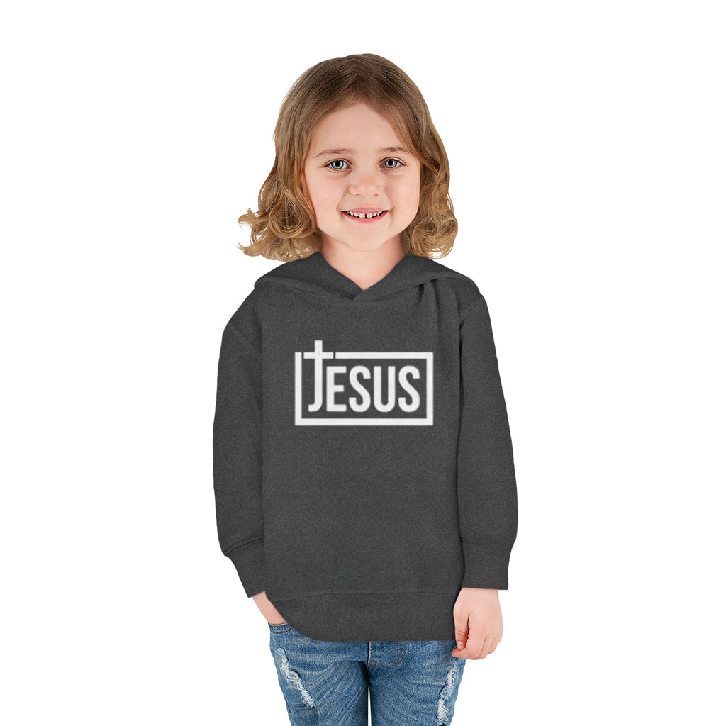 Toddler Jesus Hoodie – Kids Faith Pullover Fleece with 'JESUS' Box Logo