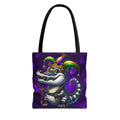 Mardi Gras Gator Tote Bag — Festive Jester Alligator Print