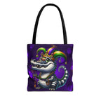 Mardi Gras Gator Tote Bag — Festive Jester Alligator Print
