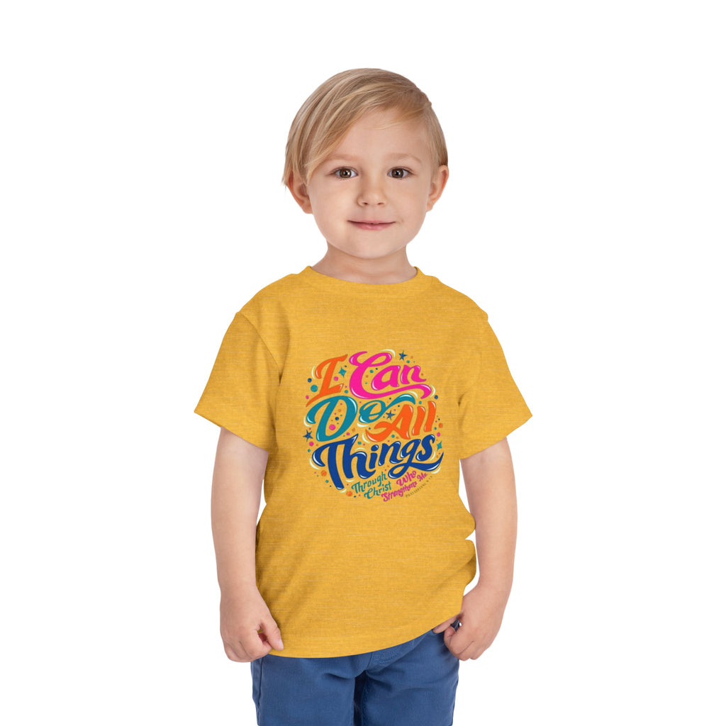 I Can Do All Things Toddler Tee – Colorful Inspirational Kids Shirt