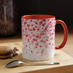 Heart Confetti Accent Coffee Mug — Pink Valentine’s Day Gift (11/15oz)
