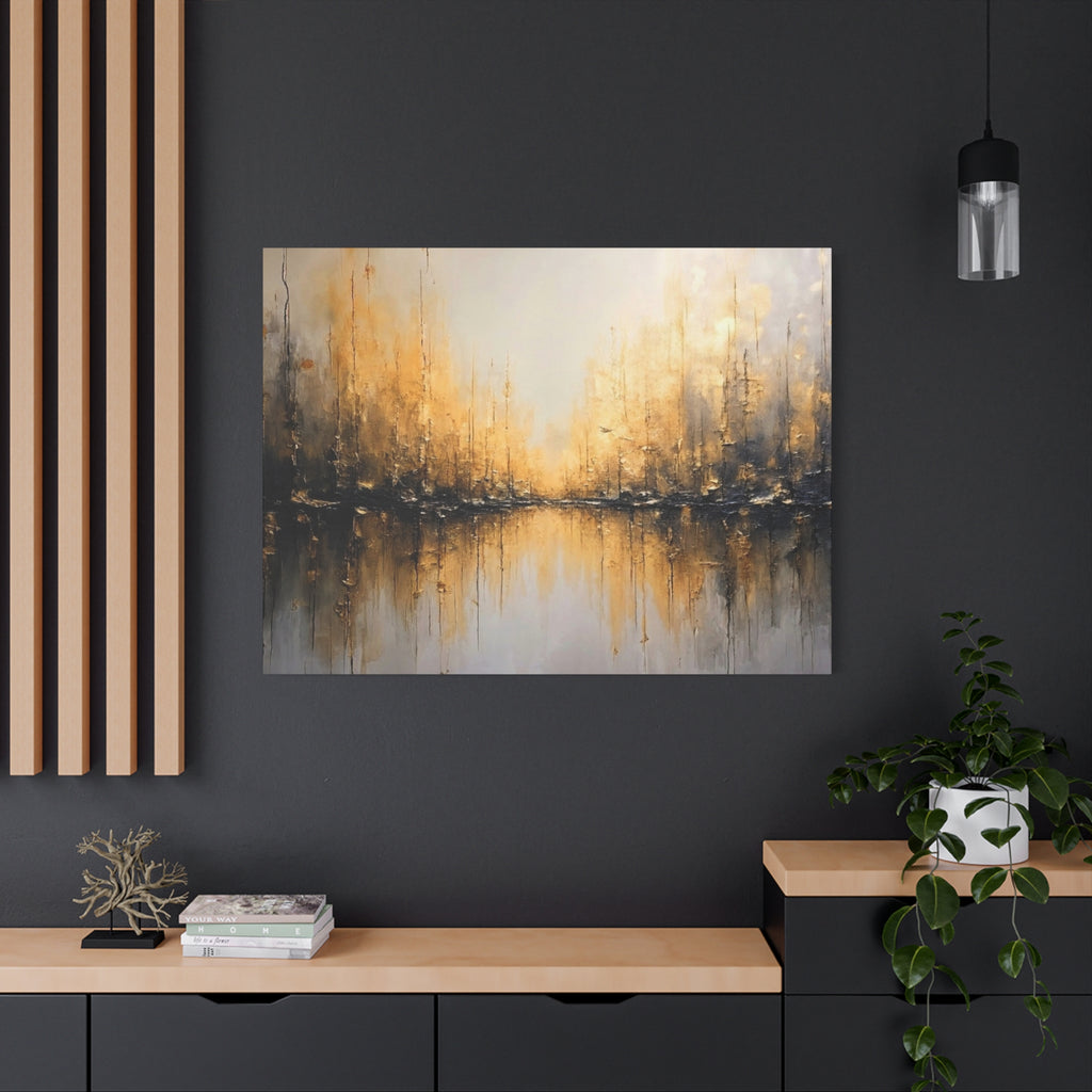Abstract Gold Landscape Canvas Wall Art — Matte Stretched 1.25"