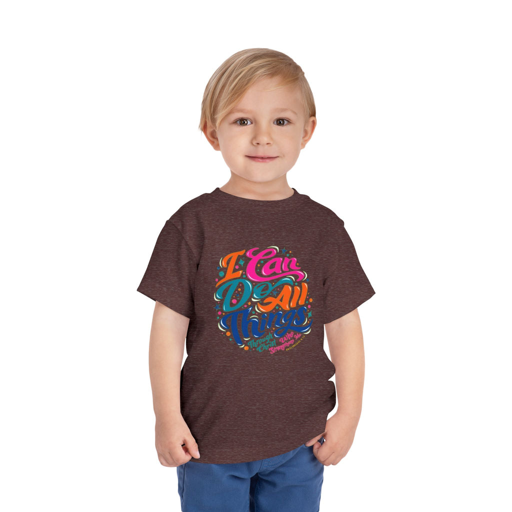 I Can Do All Things Toddler Tee – Colorful Inspirational Kids Shirt
