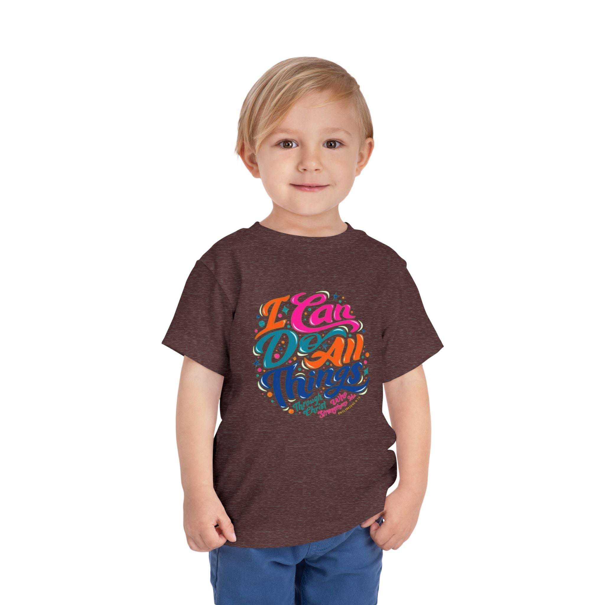 I Can Do All Things Toddler Tee – Colorful Inspirational Kids Shirt