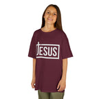Kids Jesus T‑Shirt — Bold Cross Logo Christian Tee for Boys & Girls