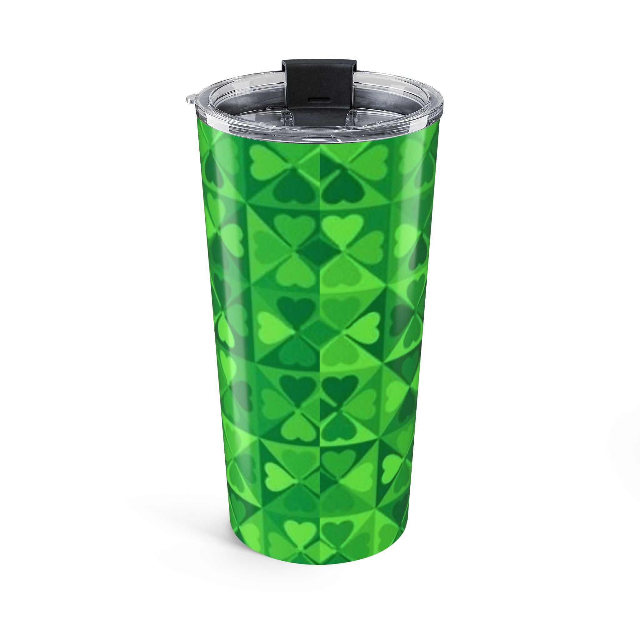 St. Patrick's Day Shamrock 20oz Tumbler – Green Clover Pattern Travel Cup