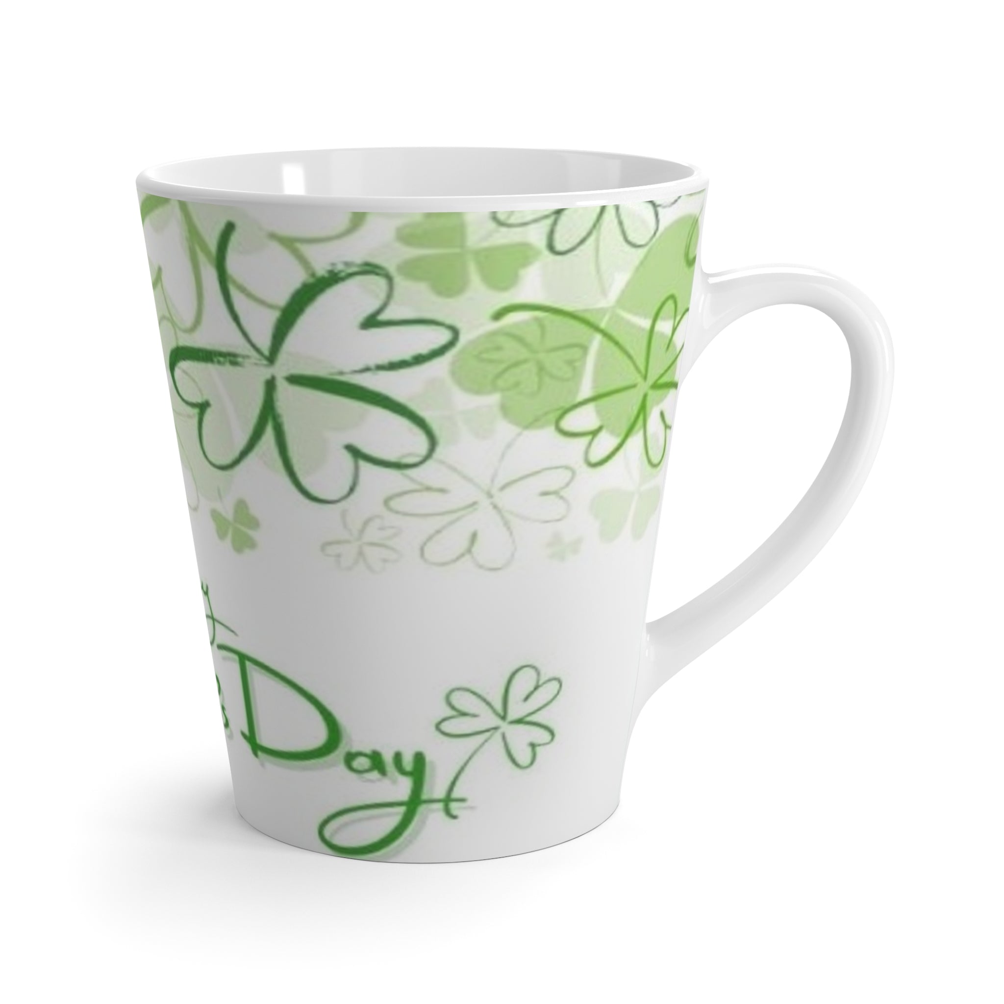 St. Patrick’s Day Latte Mug – Green Shamrock Happy Patrick’s Day Coffee Cup