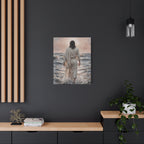 Jesus Walking on Water Matte Canvas Print