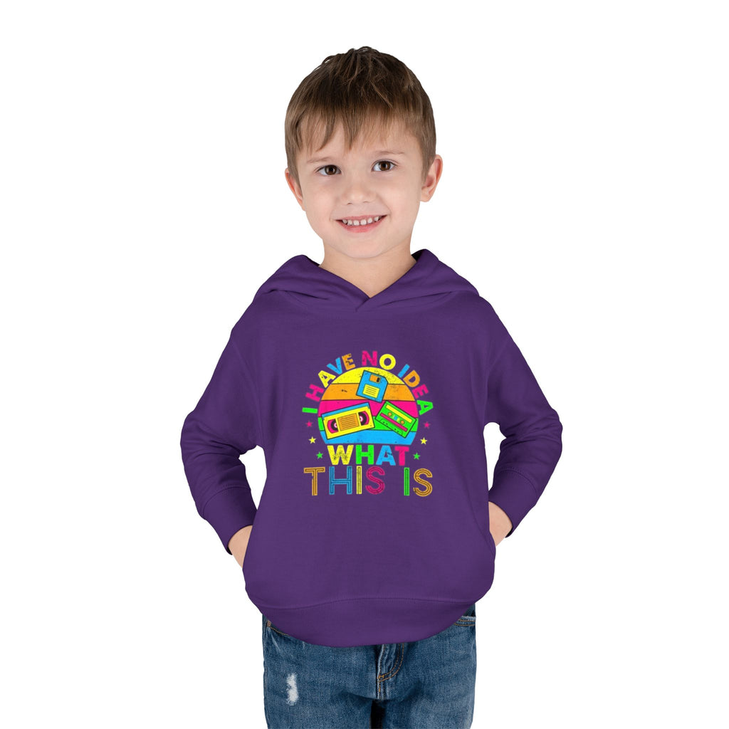 Toddler Hoodie — "I Have No Idea What This Is" Colorful Toy Graphic